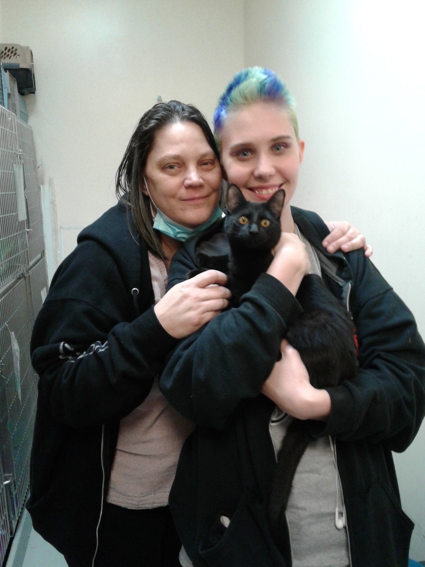 Cat Larissa with her Forever Family