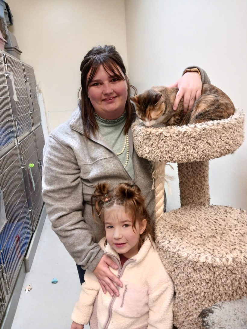 HHAS cat Misty with her new family