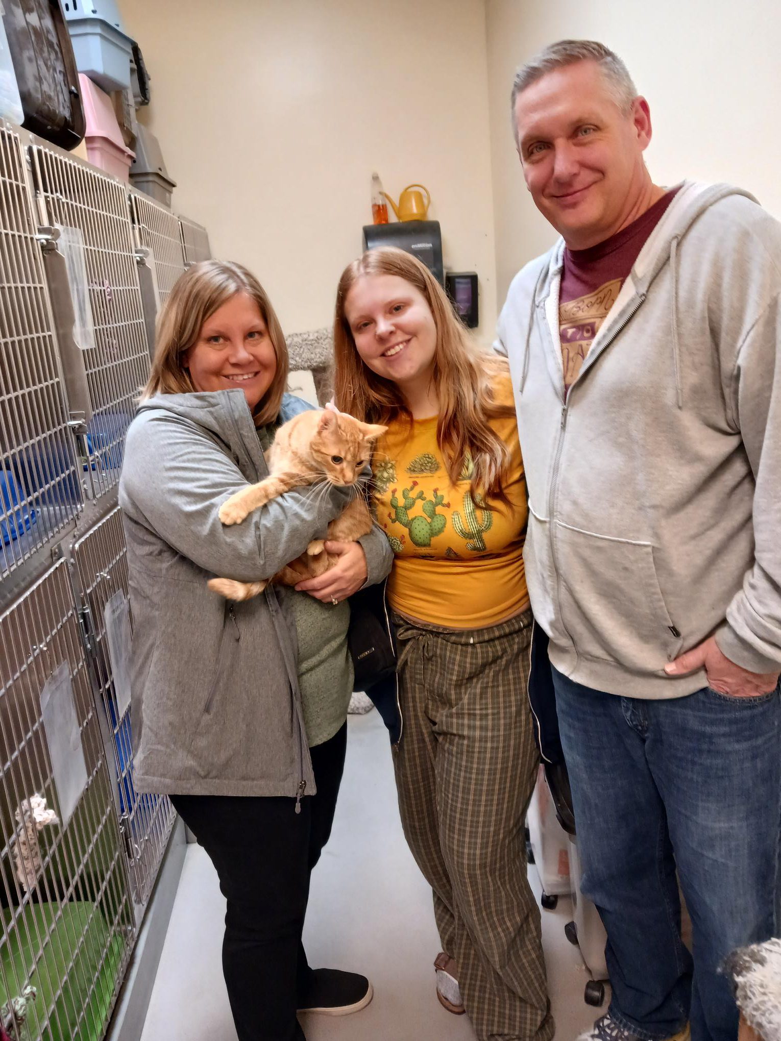 HHAS cat Muffin with her new family