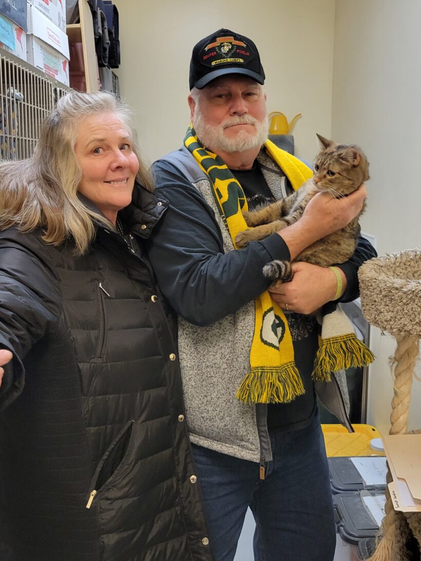 Cat Sweet Caroline and her new family